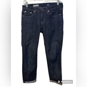 AG Adriano Goldschmied 26R‎ Stevie Roll Up Slim Straight Jean Dark Wash